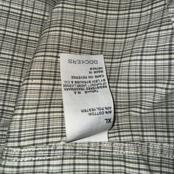 Dockers Mens XL Long Sleeve Button-Up Plaid Shirt 60% Cotton 40% Polyester - Picture 2 of 4